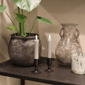 2-pack LED Kronljus – Grå (11 cm)