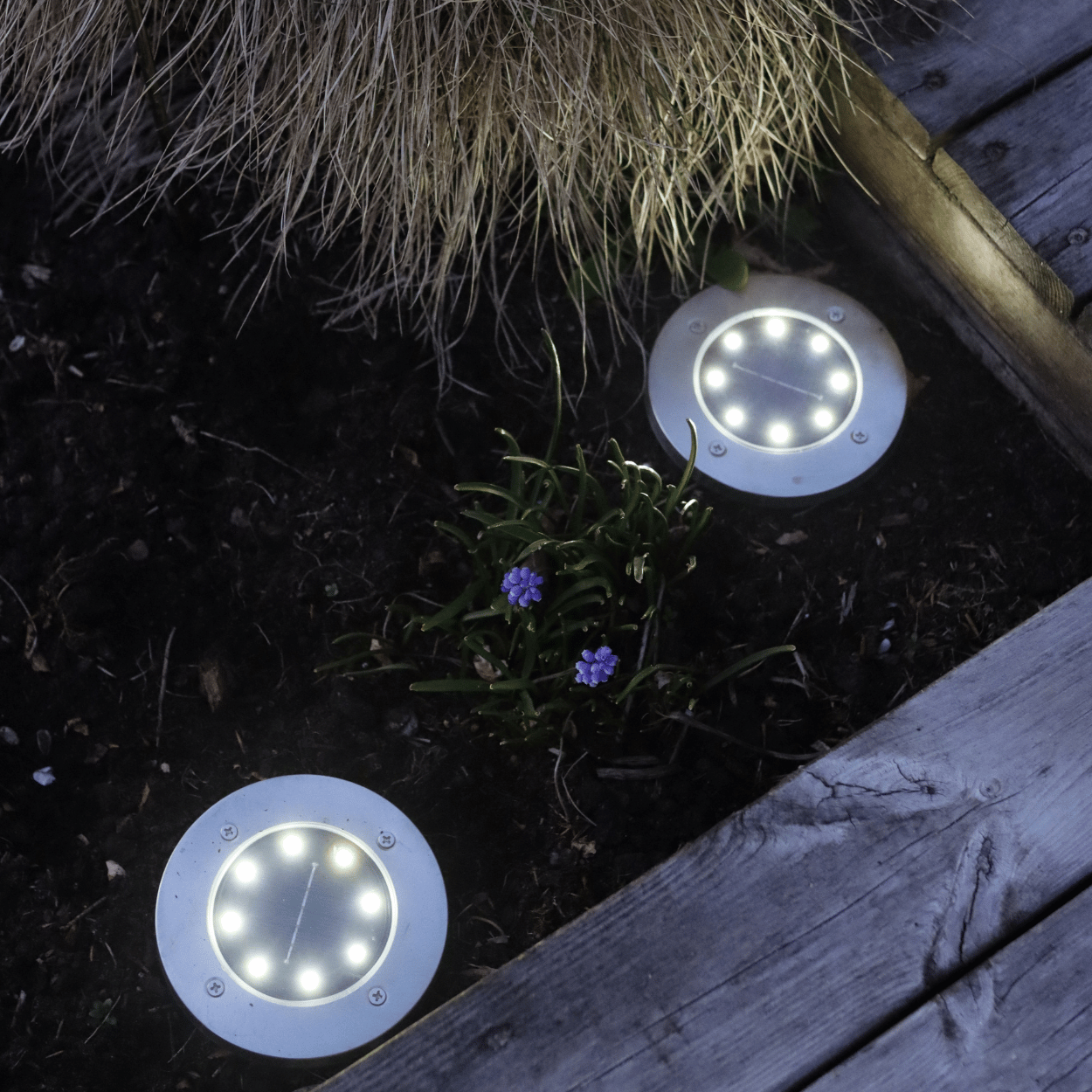 LED Solcellsdrivna Trädgårdsspotlights 2 st.