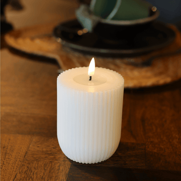 LED räfflad ljus Stripe Ø8 x 10 cm - Deluxe Homeart