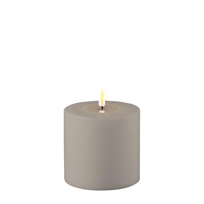 LED Udendørs Bloklys Ø10 x 10 cm grå -nordicflame.dk