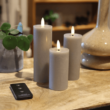 LED-blockljusset Ø5 med 3 blockljus & fjärrkontroll – Sand