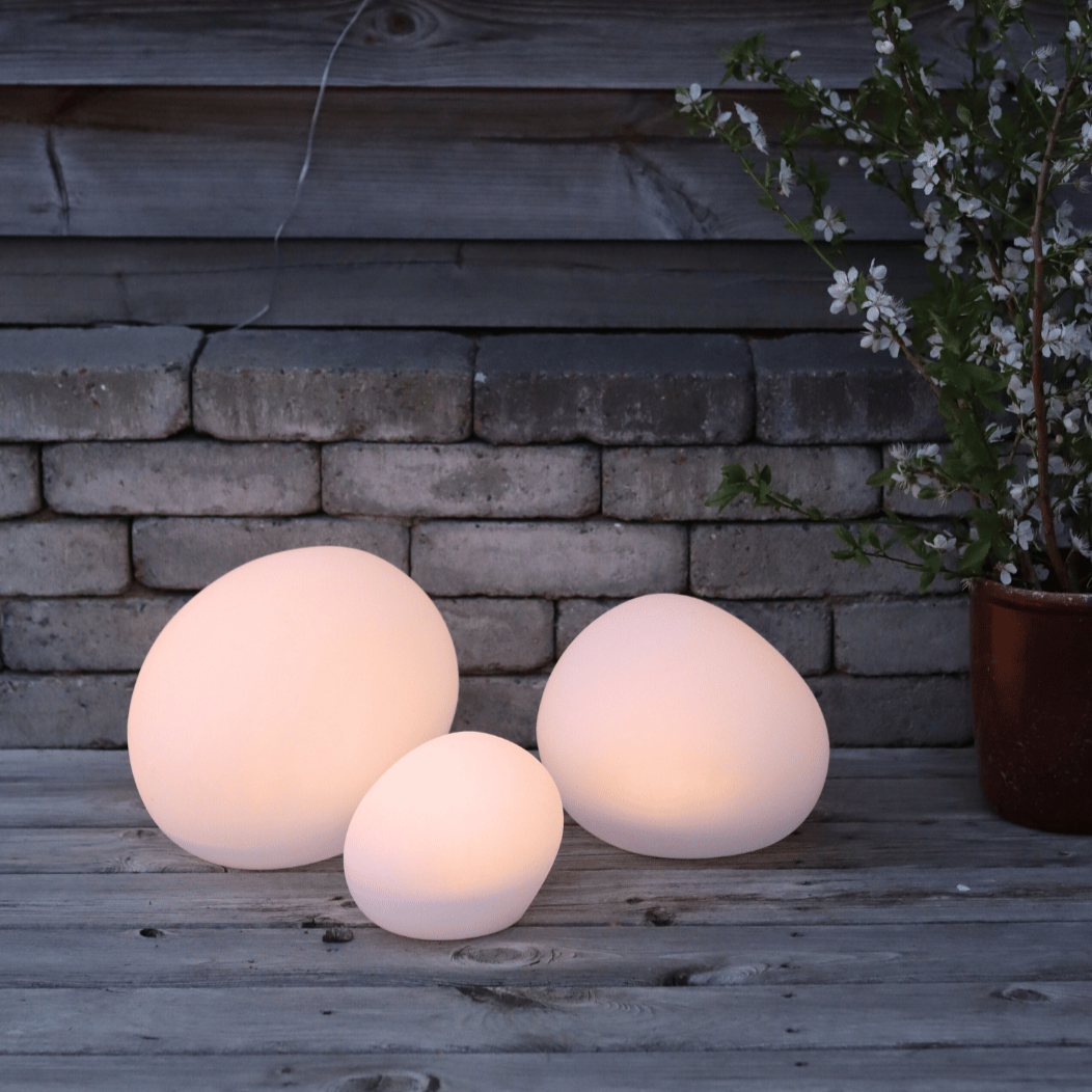 Utomhus solcellsdrivna LED-lysstenar – vit – 3-pack