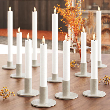 10-pack - Romantik LED Kronljus Paket – Vit – 6 st 15 cm | 4 st 24 cm